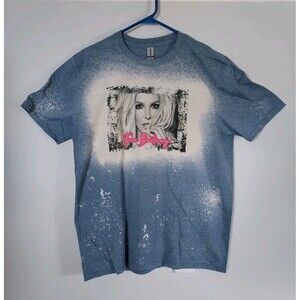 Free Britney Spears Blue & White  Graphic T-Shirt Adult Size Large - NEW